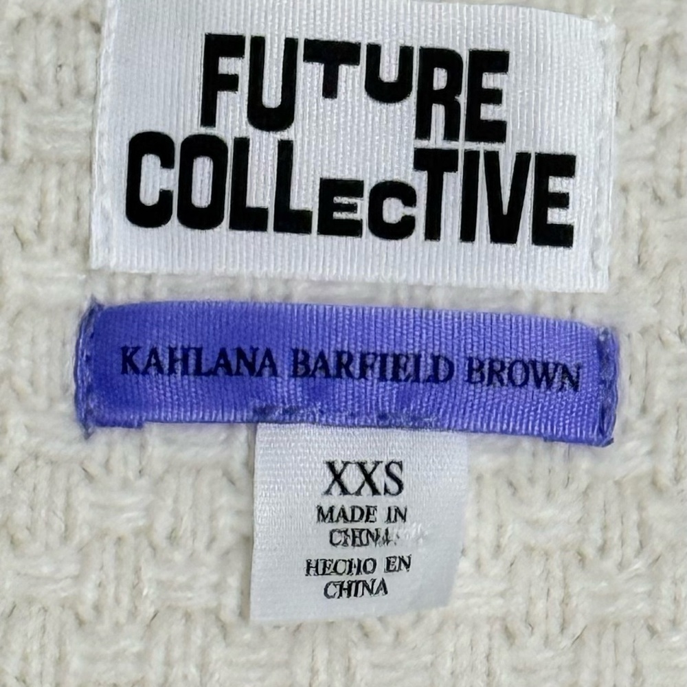 Future Collective Kahlana Barfield Ivory Women’s XXS Cardigan Sweater - Picture 6 of 13